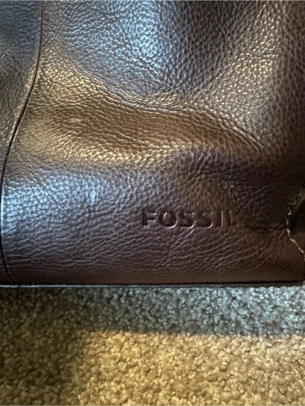Fossil Dark Brown Leather Briefcase Tote